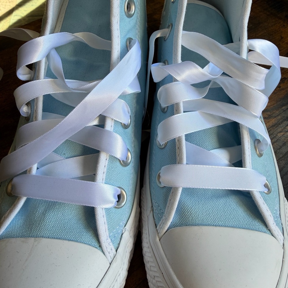Light Blue High-Top Sneakers - Picture 9 of 16